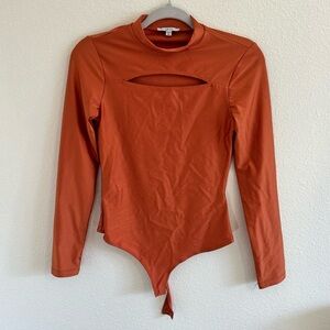4/$10 Iris Orange Bodysuit with cutout